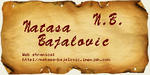 Nataša Bajalović vizit kartica